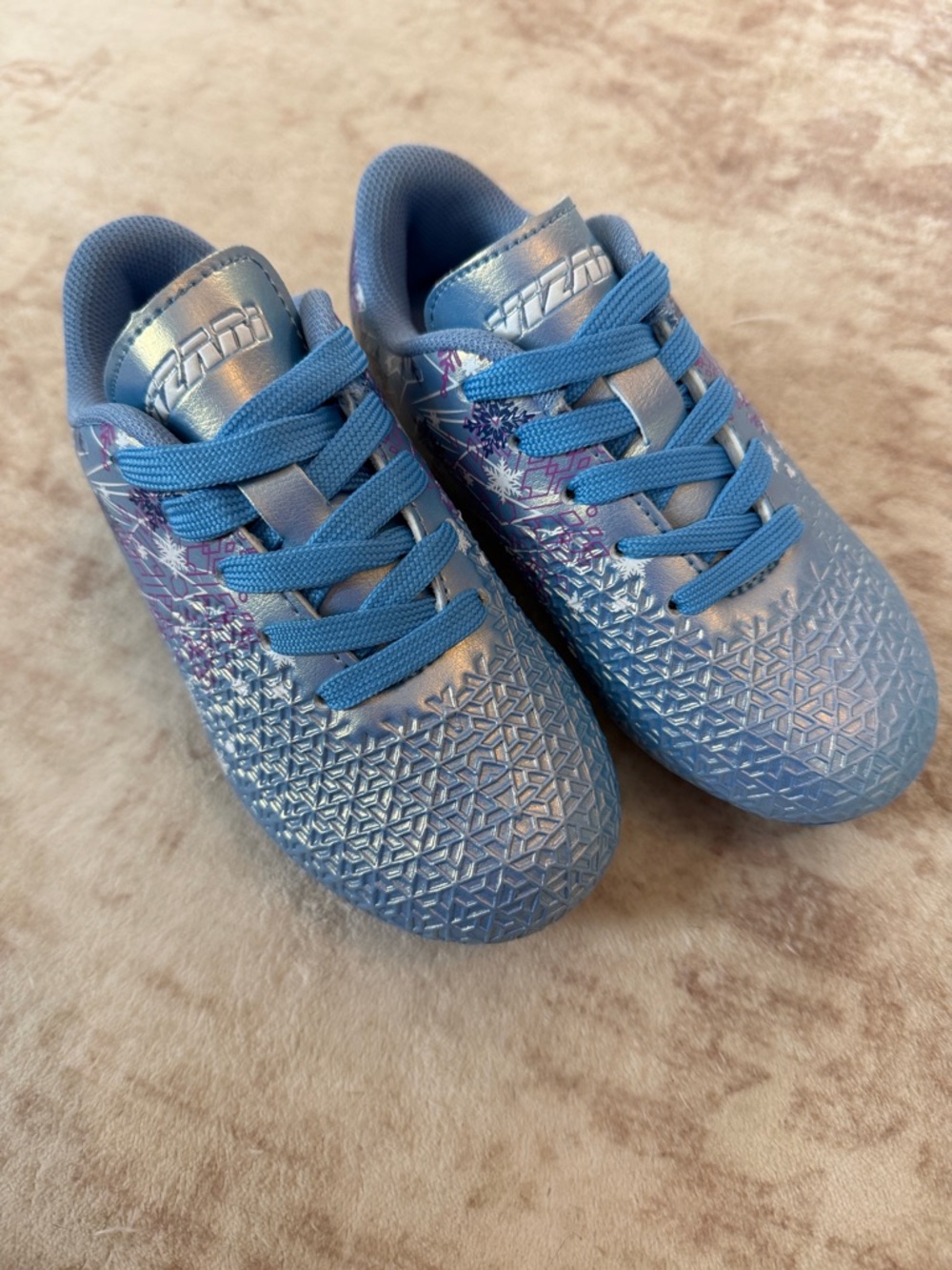 Kids Blue Textured Lace-Up Sneakers